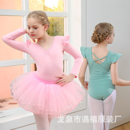 Toddlers kids tutu ballet dance leotard tops long sleeve kids baby gymnastics practice dance tutu ballet dance leotard bodysuits for baby