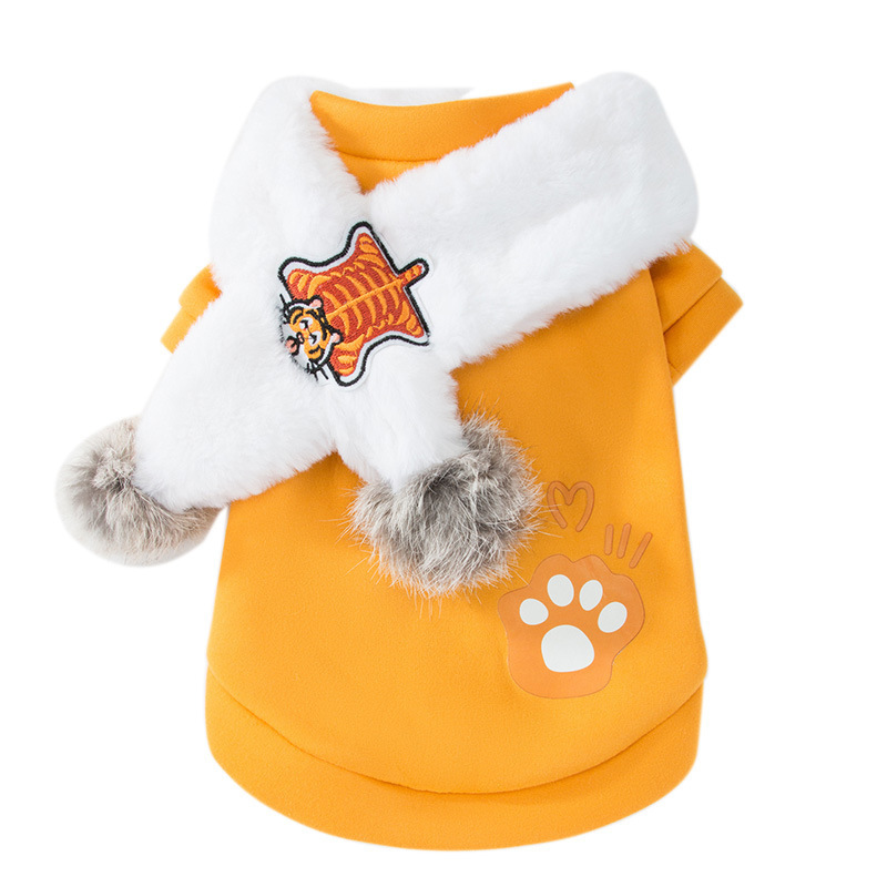 Ropa de gato con set bufandas otoño y invierno camisetas de lana delgada cachorro perro pequeño cachorro ropa de dos patas ropa de mascotas