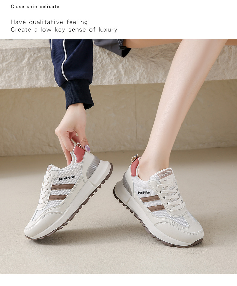 Sapatilhas de desporto em mesh para mulher calçado casual_voghion.com