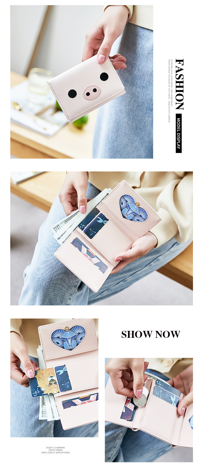 67g Weight Hidden Buckle Closure Type Small Wallets Bags Type 1 Piece Quantity Daily Occasion Pu Leather Material Animal, Cartoon Pattern All Seasons Season Women's Gender Cute Style Square Shape Women's Animal Cartoon Pu Leather Hidden Buckle Small Wallets 无