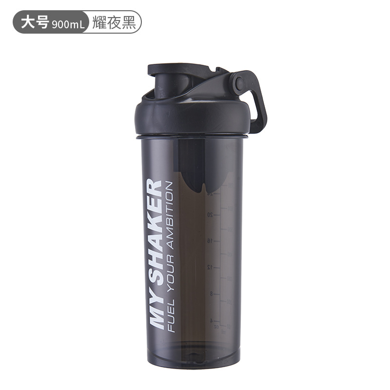 Taza de batido a prueba de fugas sellada con tapa de agitación conveniente taza de agua deportiva de acondicionamiento físico al aire libre con mango hervidor de agua de gran capacidad