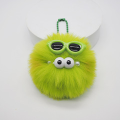 Handmade Cute Rainbow Fairy Ball Keychain, Instagram Influencer Girl's Heart Bag Accessory, Plush Hanging Decor, Ornament