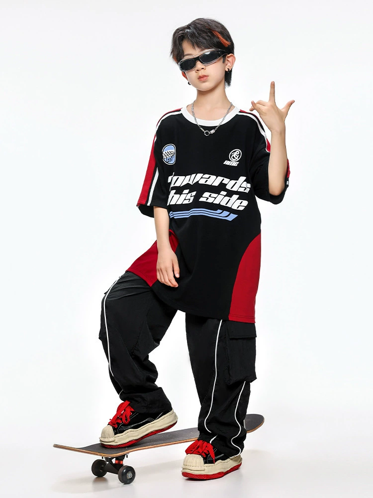 Уличный танец для детей bboy, крутой и стильный мальчик, хип-хоп вестерн стиль, свободный сценический костюм для джазового танца для девочки