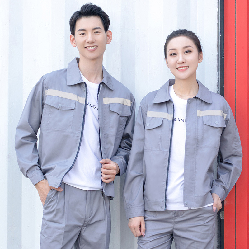 Set de ropa de trabajo de verano delgada manga larga tira reflectante resistente al desgaste sitio de construcción sanitario trabajo ropa de trabajo personalizada