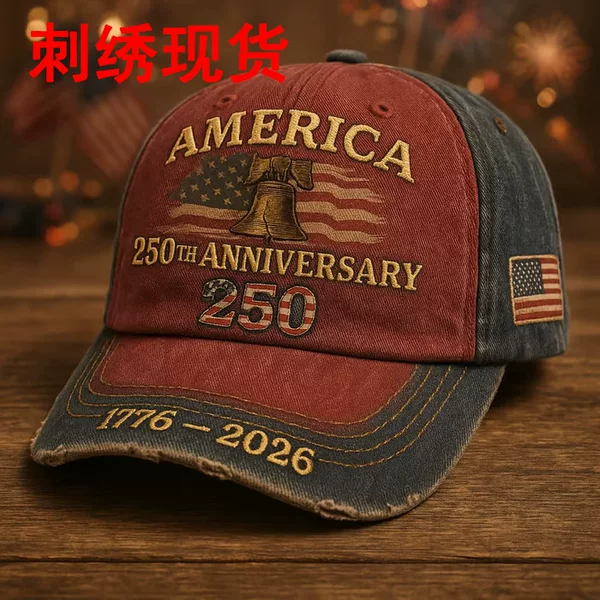 Embroidery Craftsmanship Us 250Th Anniversary Cap American 250Th Anniversary Commemorative Hat Sun Protection Baseball Cap