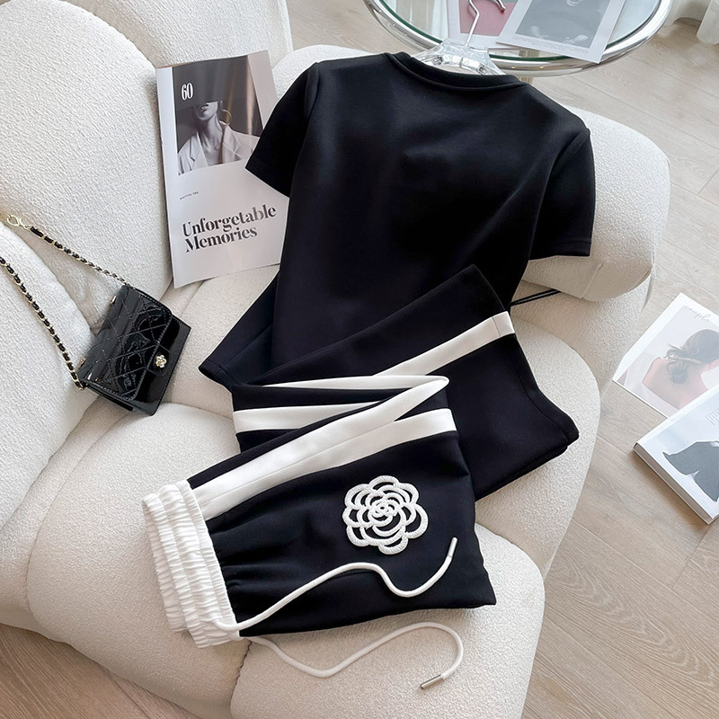 Women's Clothing Style Sports Suit For Women Summer New Style High End Fashion Style Age Reducing Wide Leg Pants Two Piece Suit_ecoleips.com