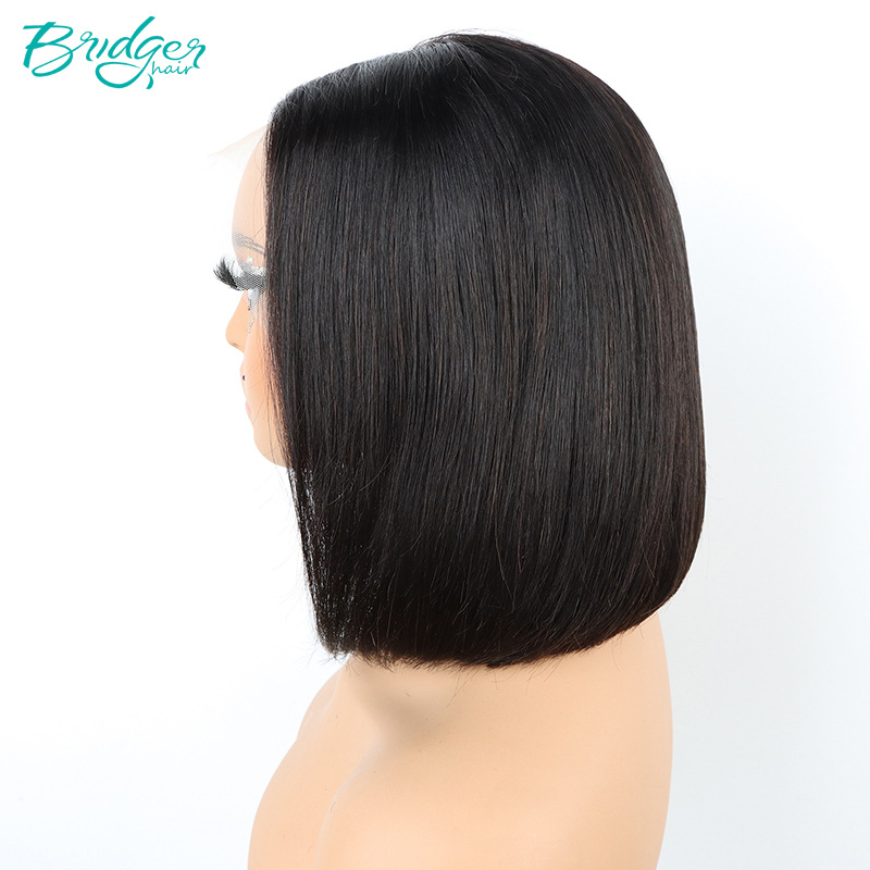 13*4 nähte doppel ziehen BOB kopfbedeckung natürliche farbe echthaar humanhair perücken_voghion.com