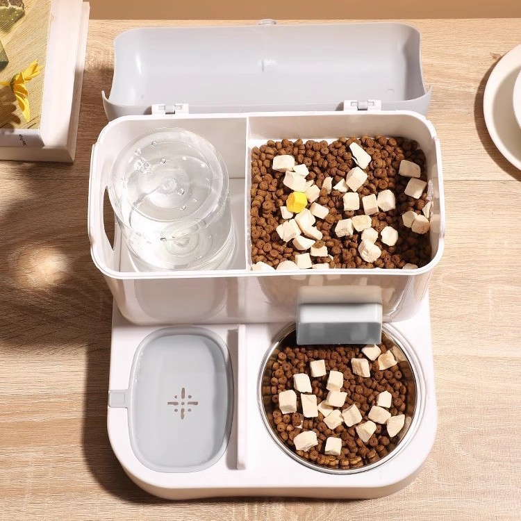 Tazón de comida para gatos 2 - en - 1 bebedor de agua para perros y gatos doméstico de alimentación automática de gran capacidad para artículos para mascotas