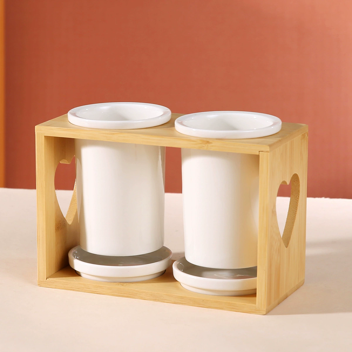 Кухонная подставка для палочек для еды Чистая белая двойная клетка для палочек для слива для еды