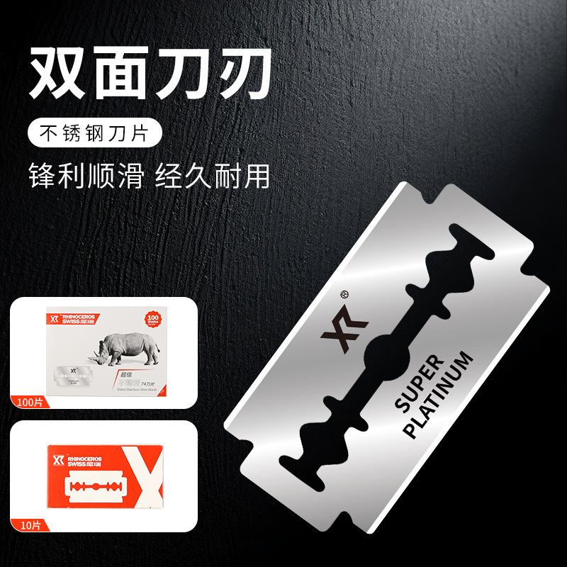 Stainless Steel Razor Blades 100 Pieces Barber Shop Tools Old-Fashioned Manual Razor Blades Hairdressing Double-Sided Blades