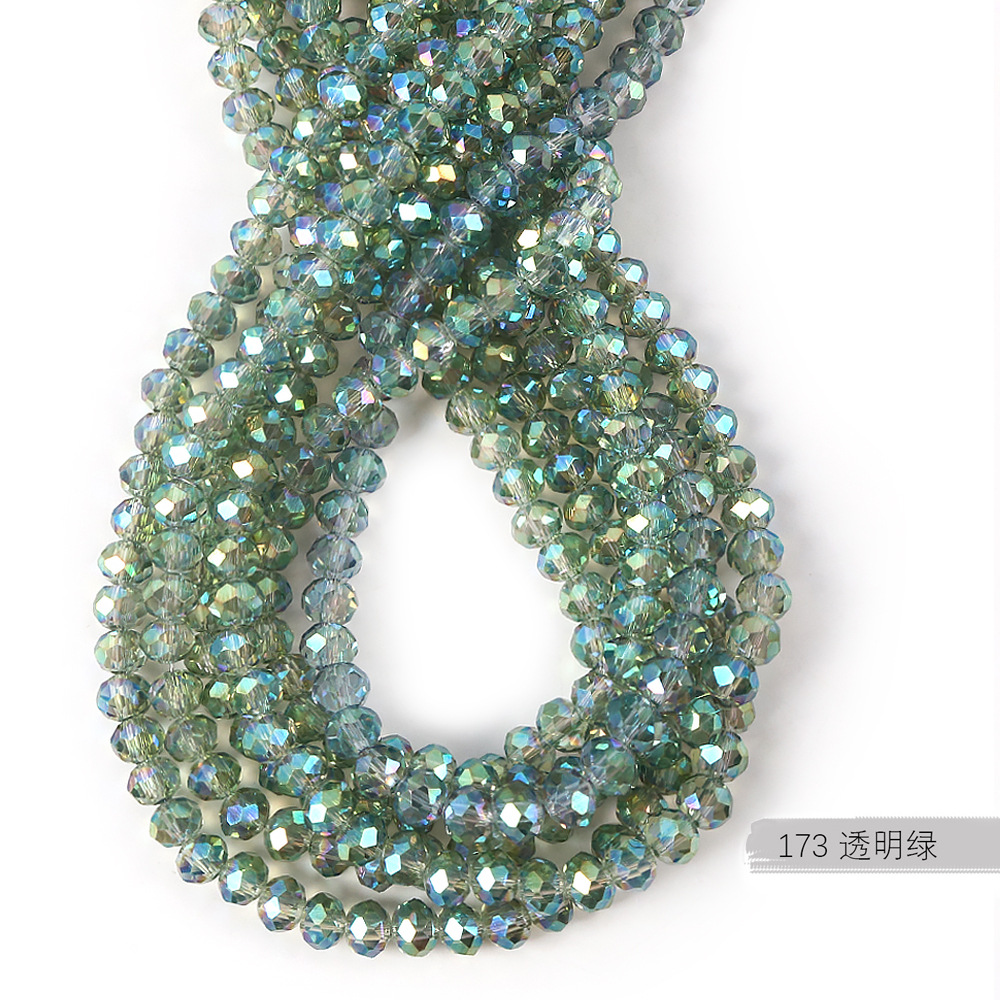 2/3/4/6/8mm plana rueda de cuentas de bricolaje accesorios de la joyería perlas sueltas de cristal transparente color ordinario cadena entera