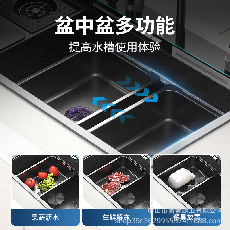 Cesta de drenaje de acero inoxidable lavabo de cocina lavabo de verduras lavabo de un solo tanque gran platos de filtro de agua