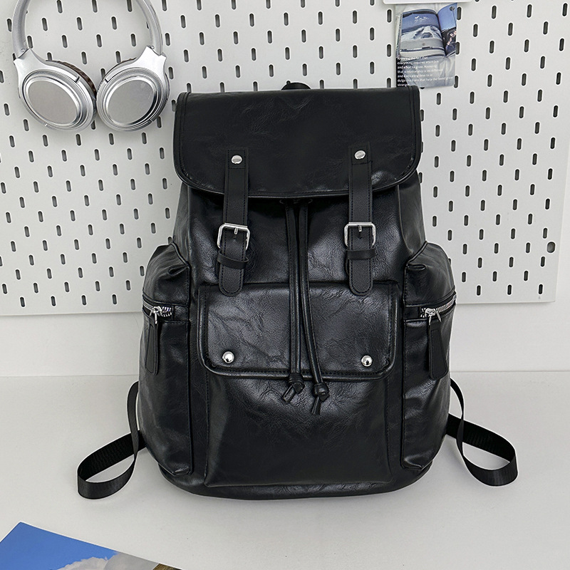 New Korean Retro Simple Casual School Men's Unisex Couple Backpack Travel Laptop Bag_voghion.com