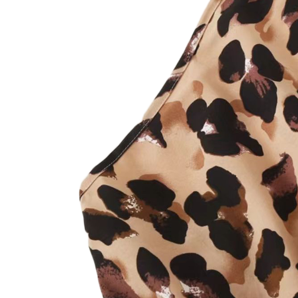 Europa y América Amazon moda sexy mujer Halter encaje-up leopardo estampado flor correa de una sola pieza pantalones cortos nuevo suministro transfronterizo