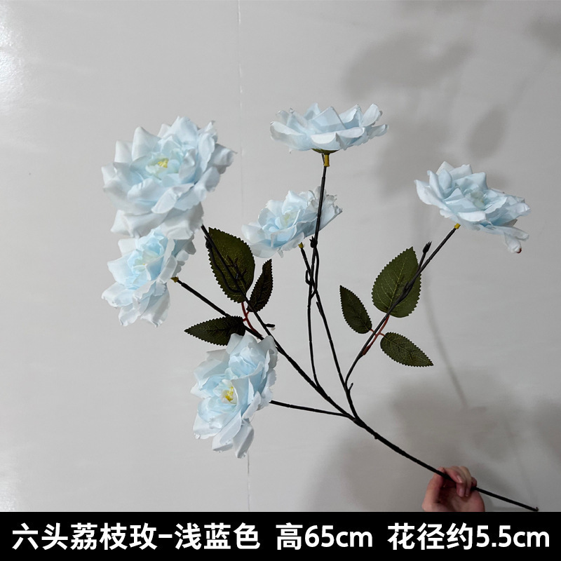 蓝色系仿真花婚礼婚庆场地场景布置道具装饰花艺花材花束假花批发|undefined