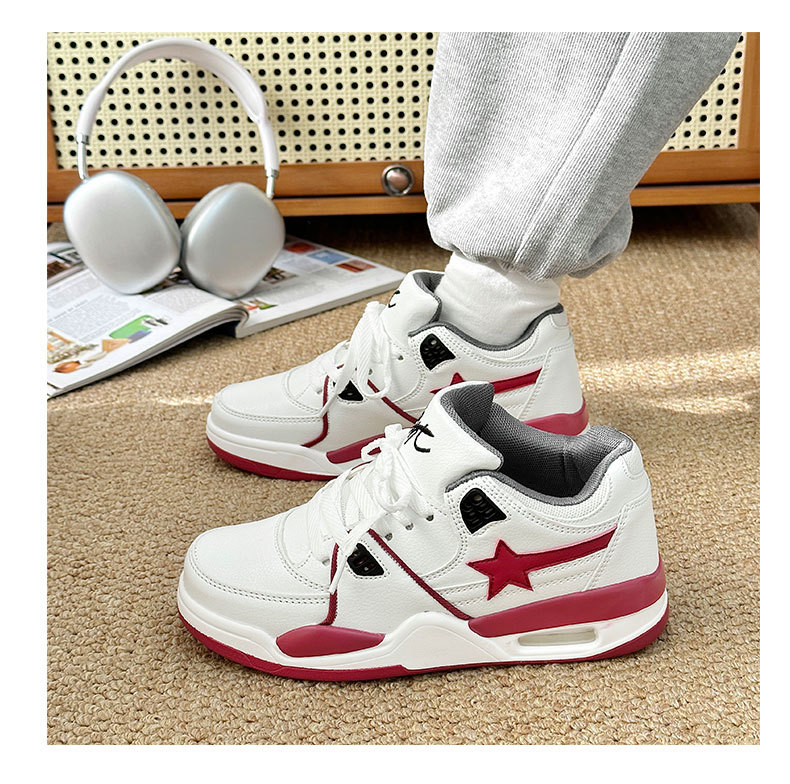 Air Cushion Meteor Board for Men's Spring 2024 New Versatile Instagram Casual Little White Thick Sole Basketball Shoes_voghion.com