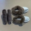 Long wool socks + long wool heel strap (brown)