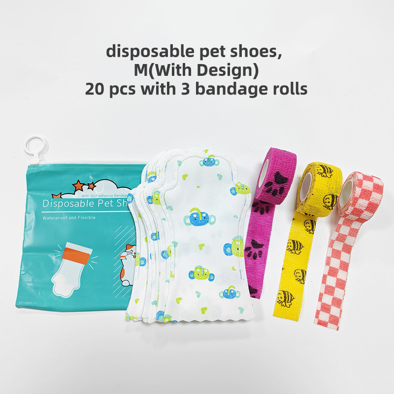 파란색과 녹색 코끼리 M(20개/가방), 무작위 색상의 붕대 3개 포함