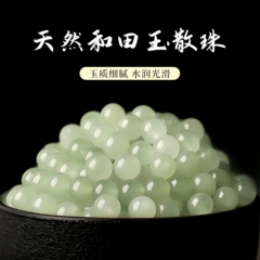 和田玉散珠正天然串珠手串玉手珠子碧玉diy晴水玉石配件收藏级