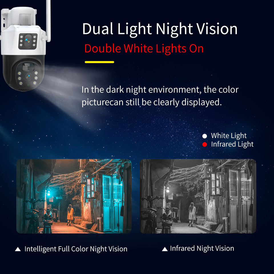 Monitoreo solar de doble cámara Wi-Fi para teléfonos móviles al aire libre impermeable IP66 HD monitor de visión nocturna image 3