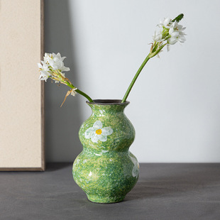 Jingdezhen Handmade Flower Pots, Home Flower Utensils, Tea Room, Simple Living Room, High-End Ornaments, Green Plant Flower Arrangements, Ceramic Vases