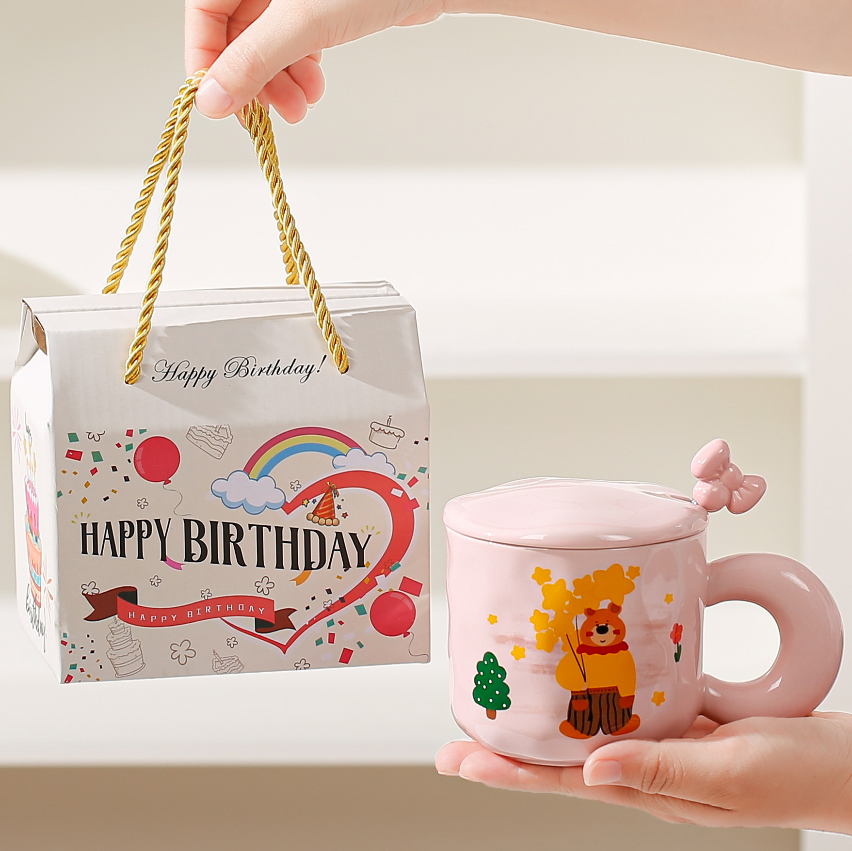 Tazas de logotipo personalizado de dibujos animados tazas de cerámica patrón encantador regalo de regalo de apertura regalo de regalo