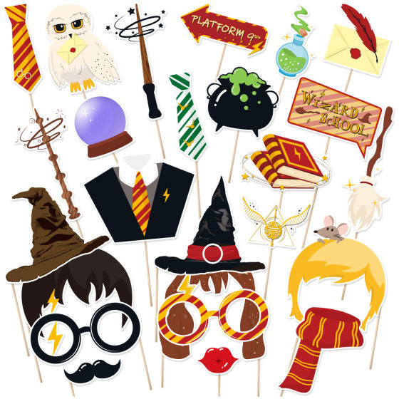 New Harry Potter theme party funny photo props wizard hat magic party decoration Photo Supplies