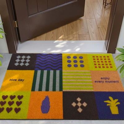 Avtomobil döşəmə paspasları: Non-Slip Mat for Home - color-tiles-3050cm-imitation-coconut-palm