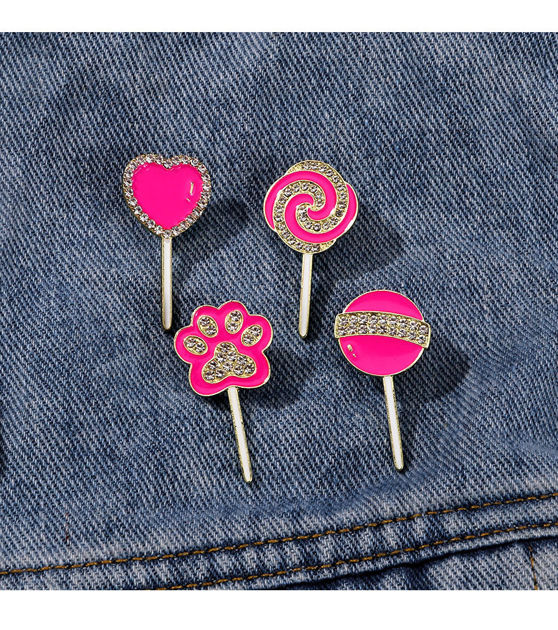 All Seasons Season Cute Pin Lollipop Heart Shape Zinc Alloy Enamel Unisex Brooches