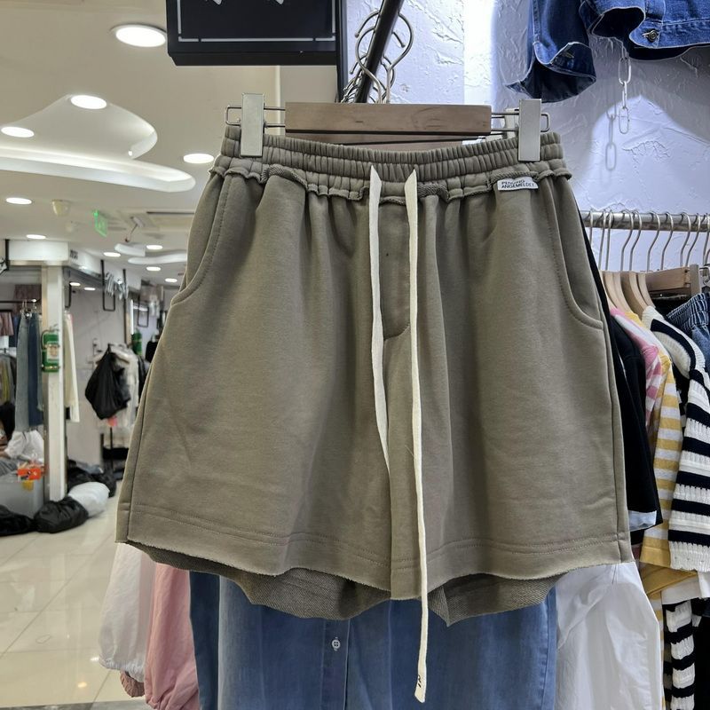 Damen Freizeithose Aus Baumwolle Mit Weitem Bein Und Kordelzug_voghion.com