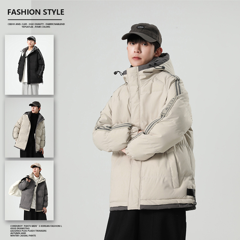 Men's Thickened Cotton Padded Jacket Loose Fit Oversized Coat_voghion.com