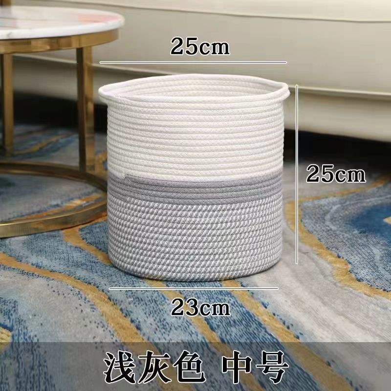 ins欧式超大号黄麻篮子衣物收纳筐家用储物篮 编织收纳筐置物篮|undefined