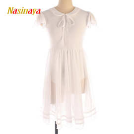 福诺花样滑冰服表演服Nasinaya儿童成人比赛考级裙子纯色花边无钻