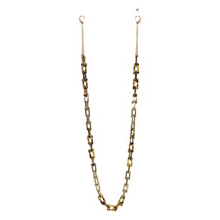 European and American Amazon cross-border INS style U-shaped horseshoe chain resin leopard stitching metal UV glasses chain mask chain