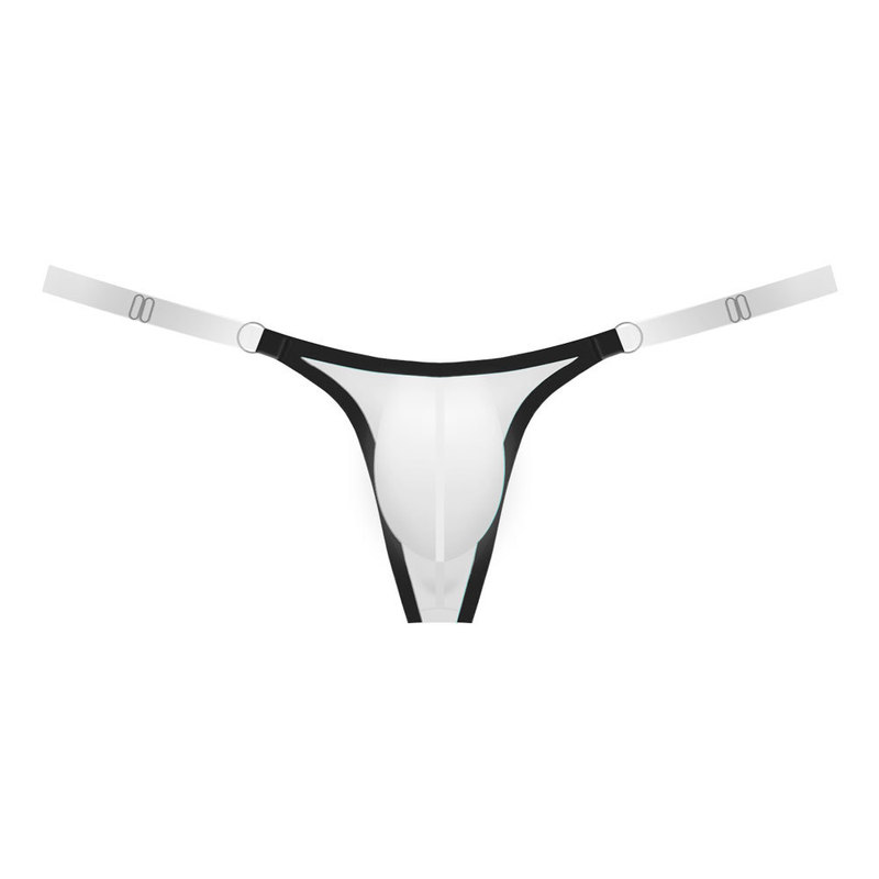 2026 New Style Men's Thong Sexy Low-Waist Adjustable Thin Strap Tight-Fitting Men's Underwear Transparent Mini Style
