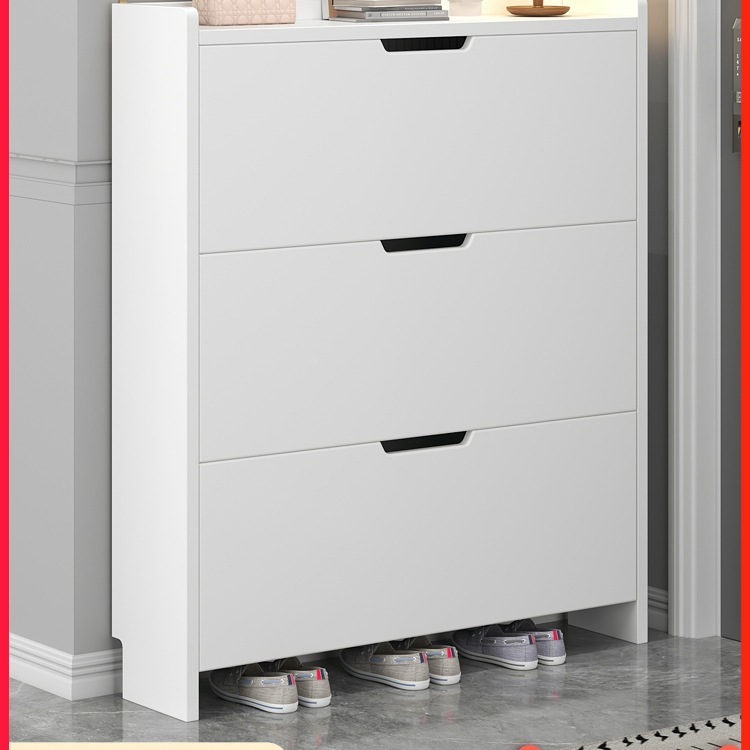 Solid Wood Shoe Cabinet for Home Entrance 2025 New Model Large Capacity Entryway Cabinet Small Narrow Shoe Rack