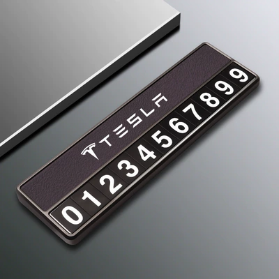 Temporary Parking Number Plate — Nömrəli dayanma kartı - tesla-model-d-parking-sign-purple-comes-with-5-sets-of-number-plates