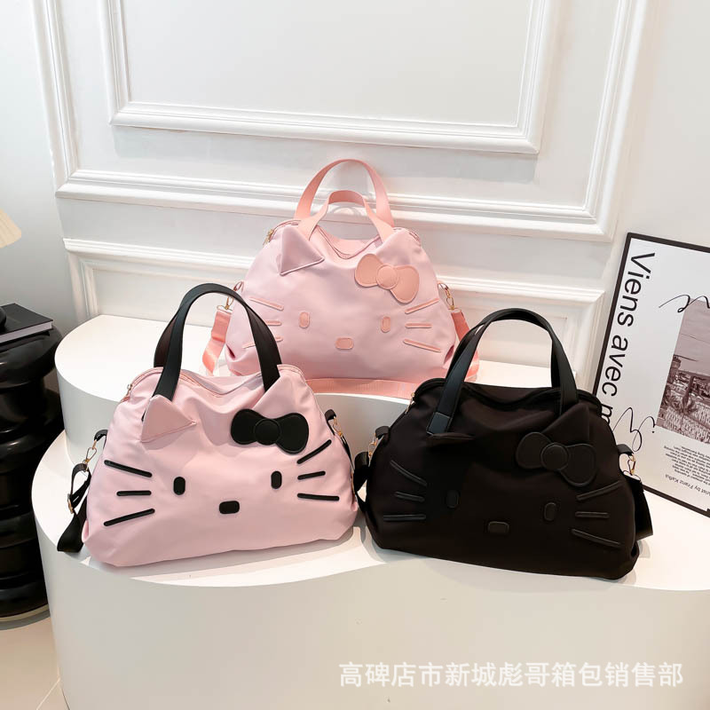 手提大容量短途旅行袋KT出差行李包凯蒂猫休闲单肩包卡通托特包女