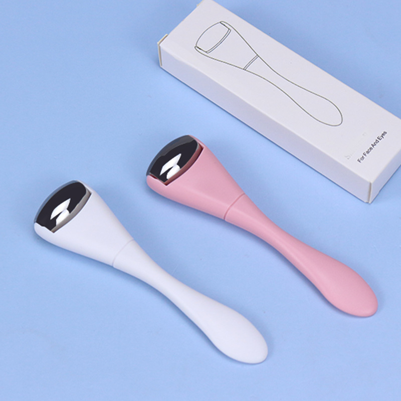 Crema para los ojos de acero inoxidable máscara para los ojos palo de importación palo de silicona palo de masaje facial con pala rodillo de doble cabeza traje de palo de belleza