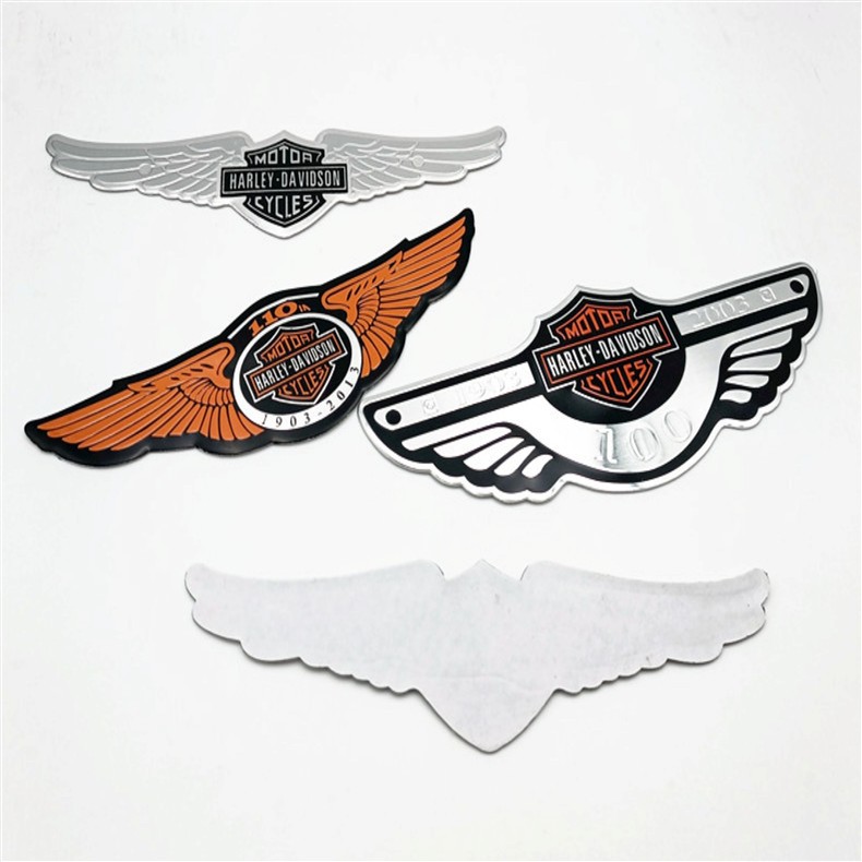 Harley motorcycle metal modification emblem, personalized wing stickers, anniversary commemorative decals, electric vehicle body decoration stickers