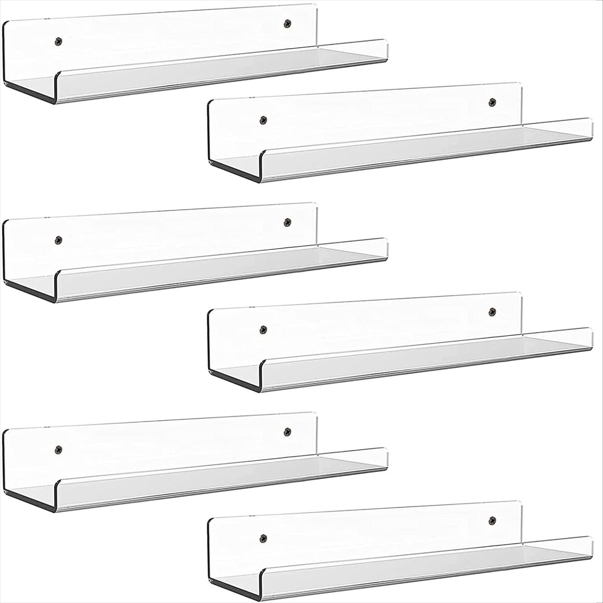 Estante de acrílico para pared, estantería para libros, estante decorativo para baño, sin necesidad de taladrar, venta al por mayor.