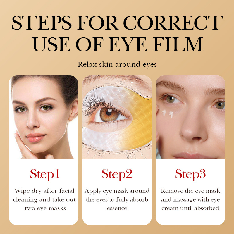 Maschera per gli occhi in cristallo SADOER rassodante e nutriente in inglese completo, migliora delicatamente la riparazione e l'idratazione della notte._voghion.com