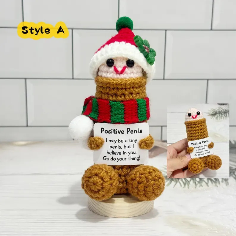 Muñecas de punto hechas a mano soporte emocional emoticon extraña bolsa adornos de escritorio regalo