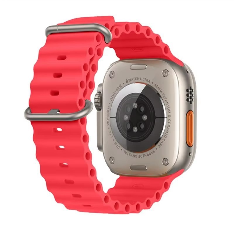 Apple Watch 891世代iwatch時計ストラップに適したダブルバックルウルトラオーシャンモノクロシリコンストラップ|undefined