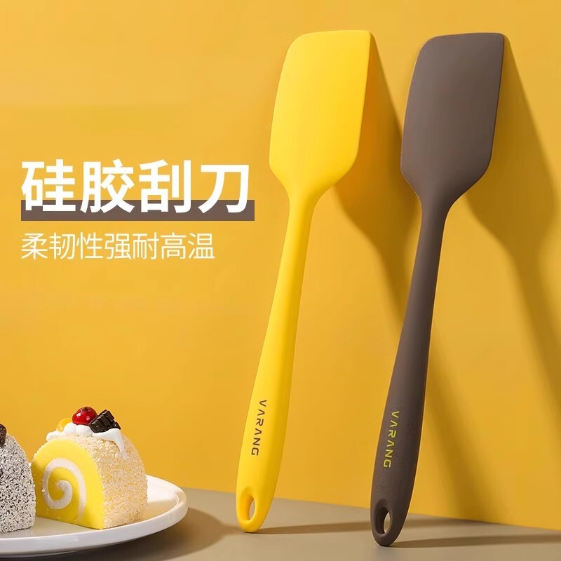Integrated Silicone Scraper Food Grade High Temperature Resistant Salad Spoon Scraper t Shovel Cream Stirring Spatula Cake Baking Tool