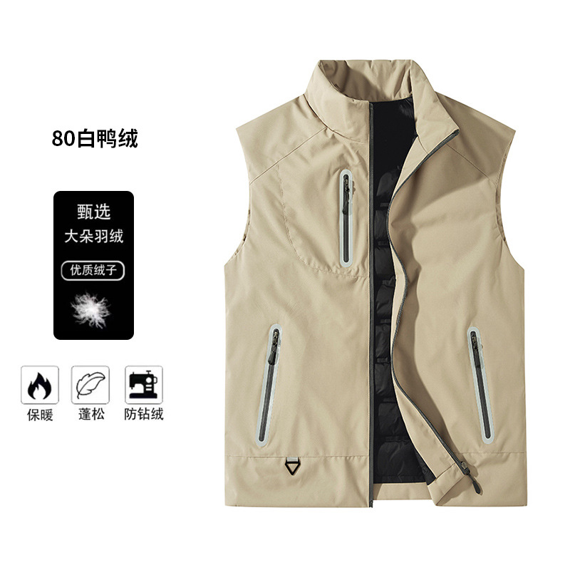 90 chaleco de terciopelo personalizado chaleco de plumón sin mangas al aire libre chaleco de plumón ligero de invierno para hombres image 12