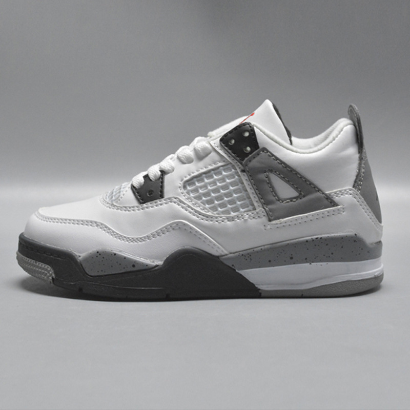 Venta al por mayor AJ4 zapatos para niños y niñas bebé Joe 4 zapatos de baloncesto niños mayores estudiantes zapatos de entrenamiento con cordones Putian zapatos de los niños Putian