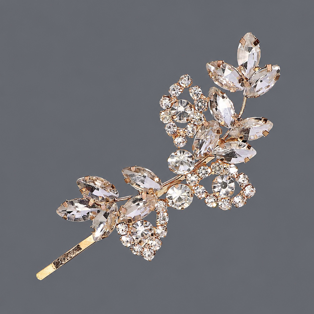 Horquilla de zirconio de lujo ligero europeo y americano con incrustaciones de diamantes, pinza de pelo de alta gama para mujer, suministro mayorista transfronterizo directo de fábrica.