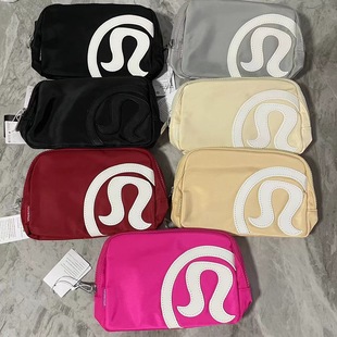 Lulu Large Logo Outdoor Sports Waist Bag Waterproof Running Mobile Phone Cosmetics Bag Multifunctional Women's Bag Lightweight and Waterproof