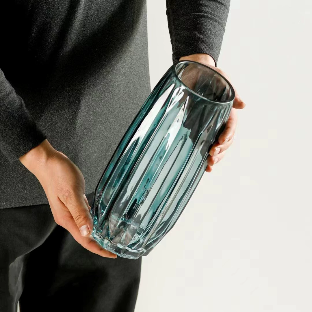 Оптовая оригами стеклянная ваза Простая Современная Вертикальная ваза для сбора прозрачная Гостиная Офис украшения дома украшения